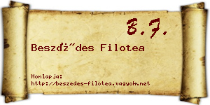 Beszédes Filotea névjegykártya